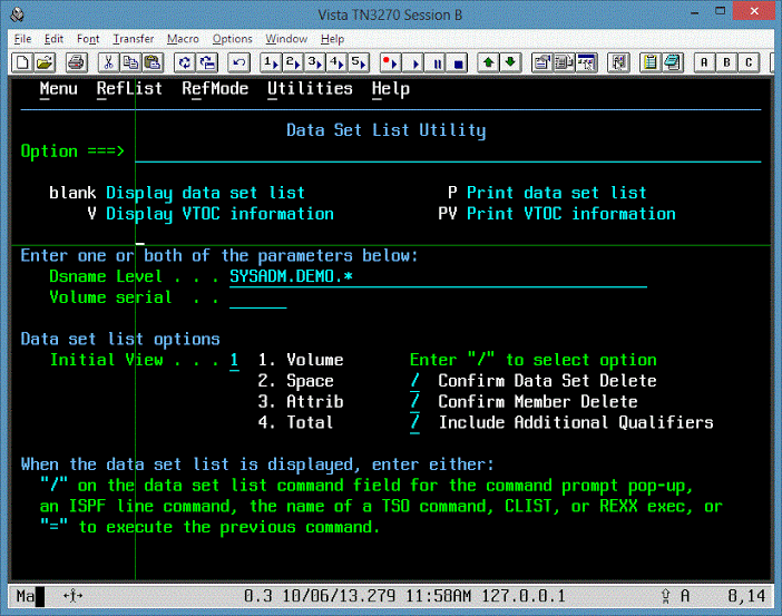 Mainframe terminal emulator